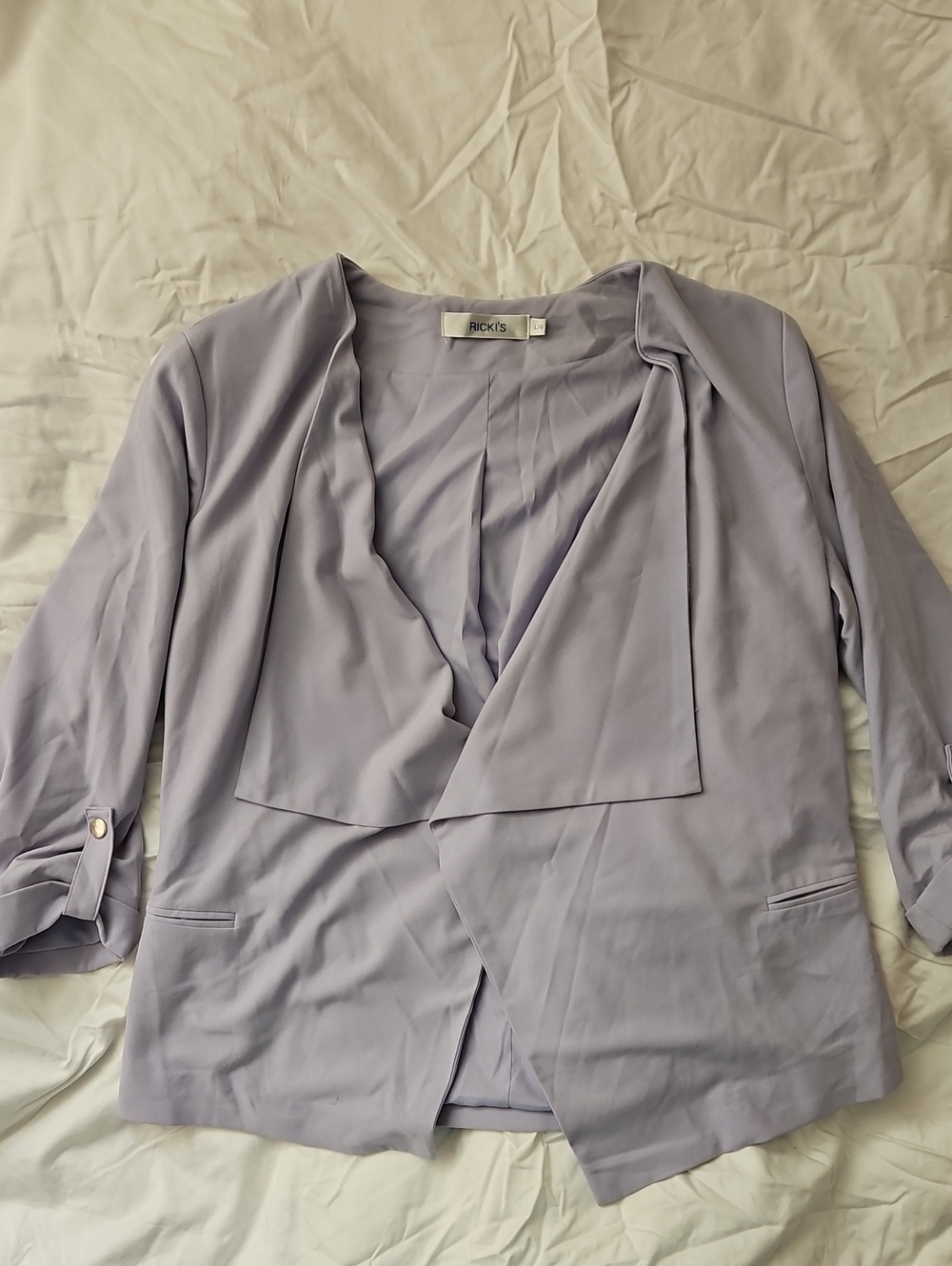 ✨️3 for $20 or 5 for $25✨️ Ricki's Lavender Waterfall Front Blazer 3/4 Sleeve